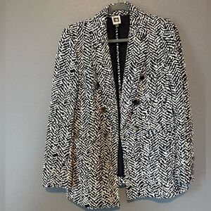 Anne Klein Black and White Textured Blazer